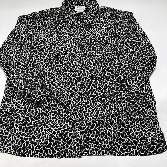 Quacker Factory Button Up Shirt Womens Plus 2X Black White Rhinestone Cotton - Picture 1 of 7